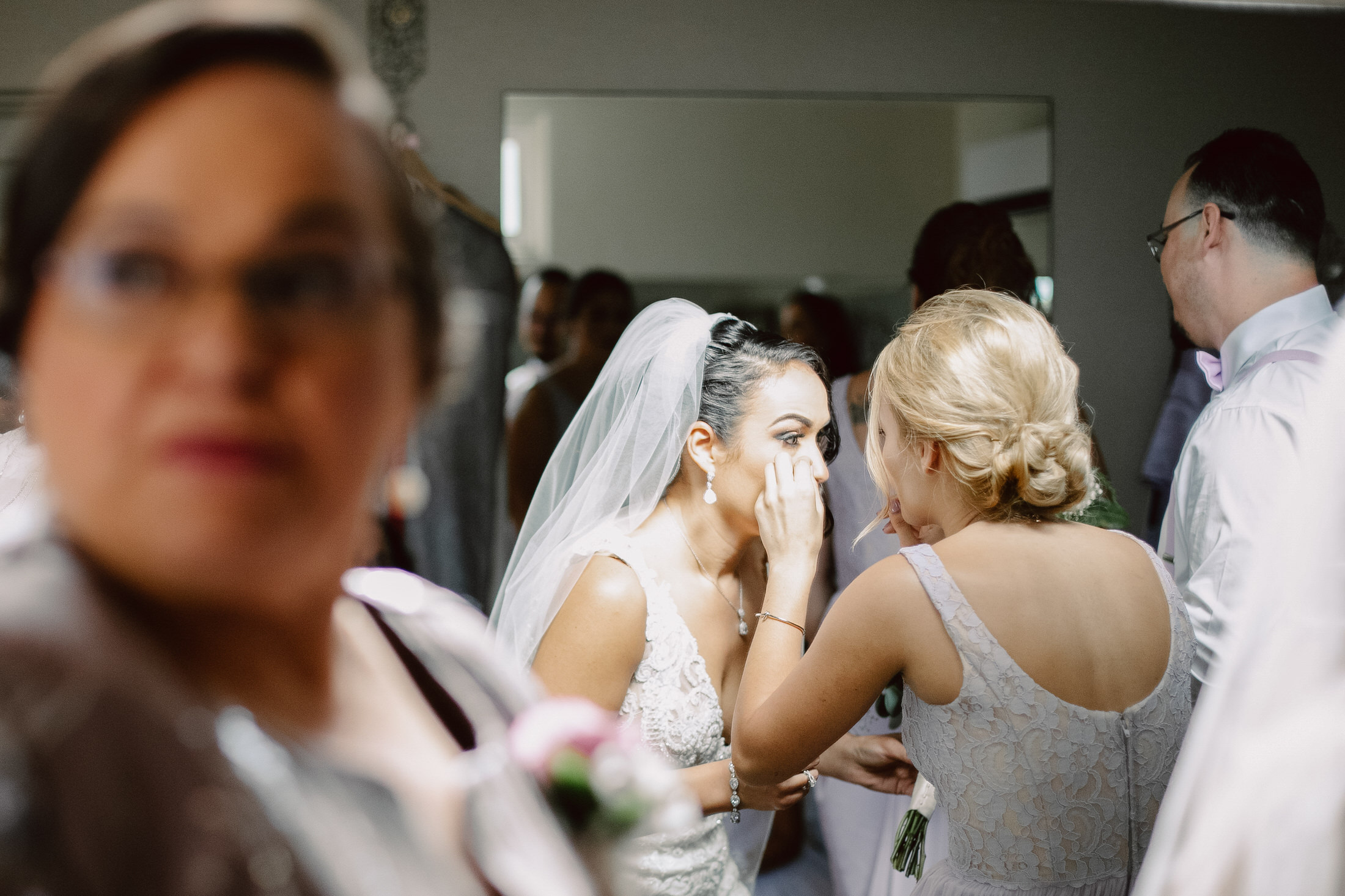 Bride getting ready for the ceremony.