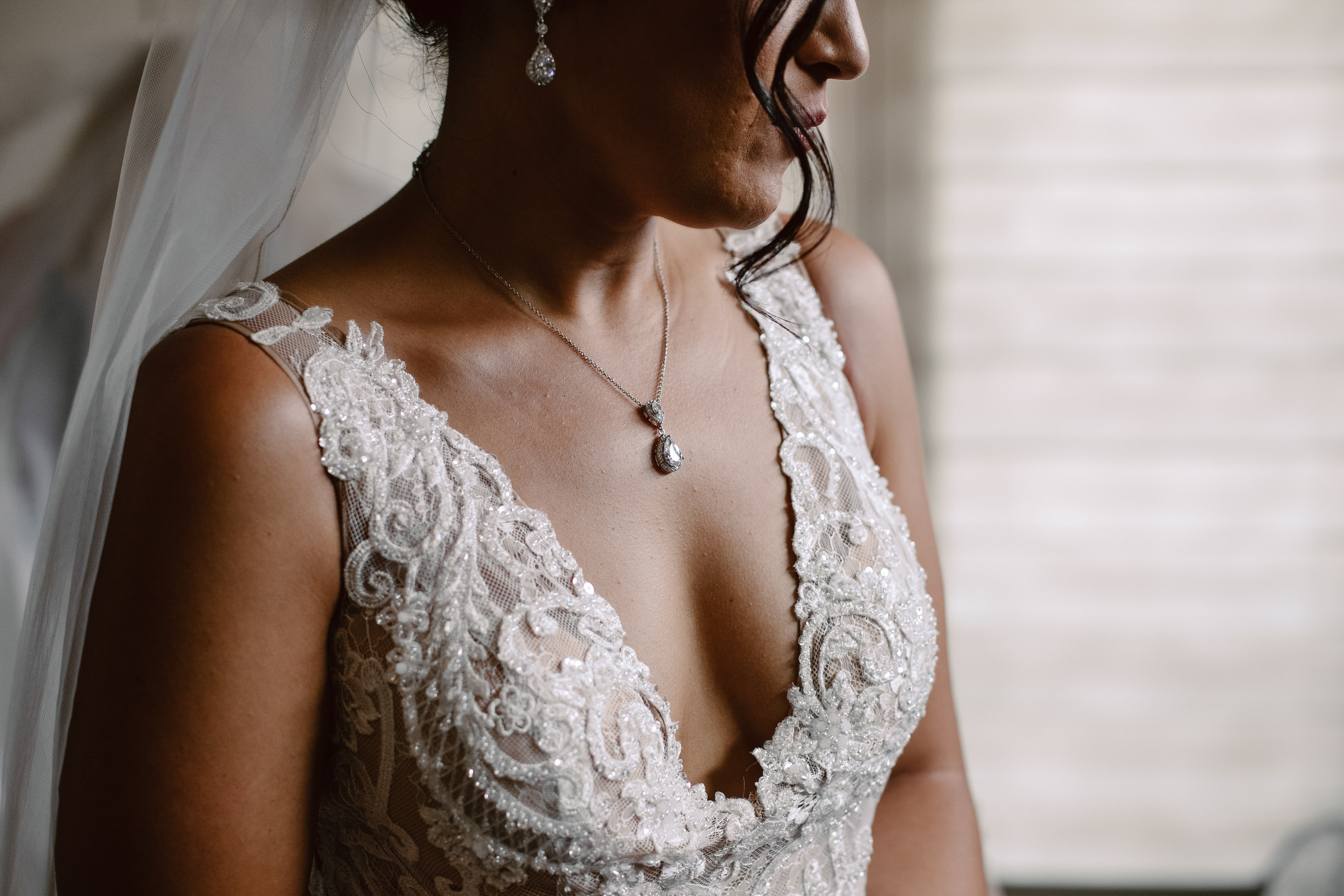 Brides diamond wedding jewelry.