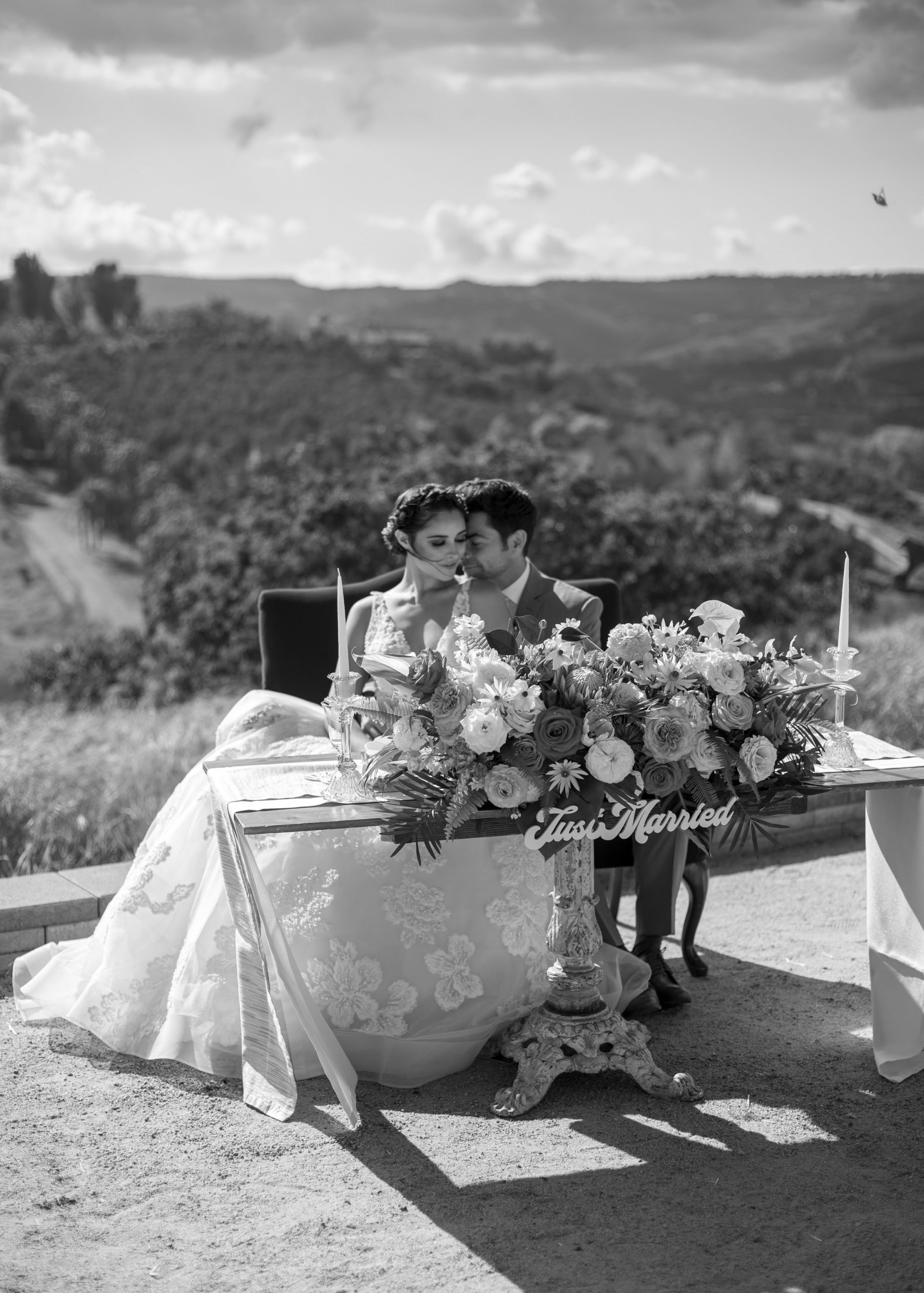 Bridal portraits at a tropical wedding in Temecula, CA.