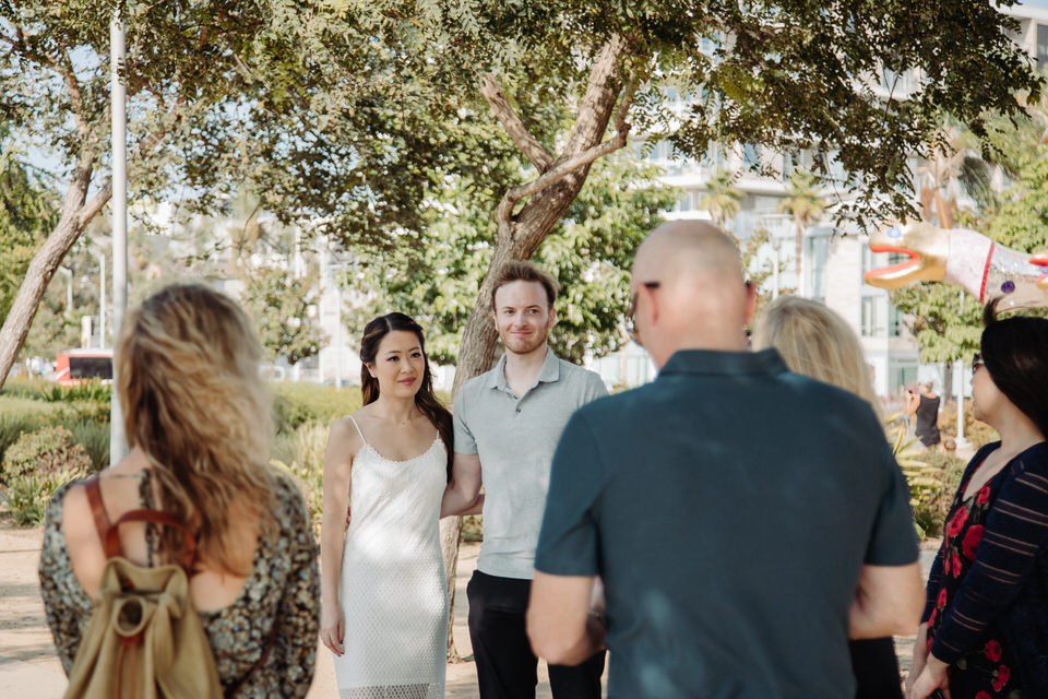 A civil ceremony in San Diego.